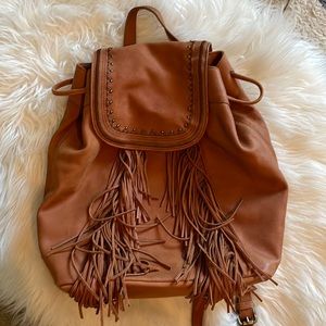 Lucky Brand leather fringe backpack